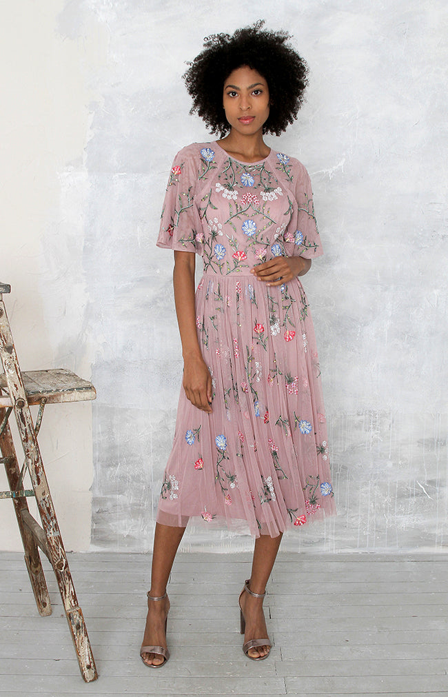 Midi sale embroidered dress