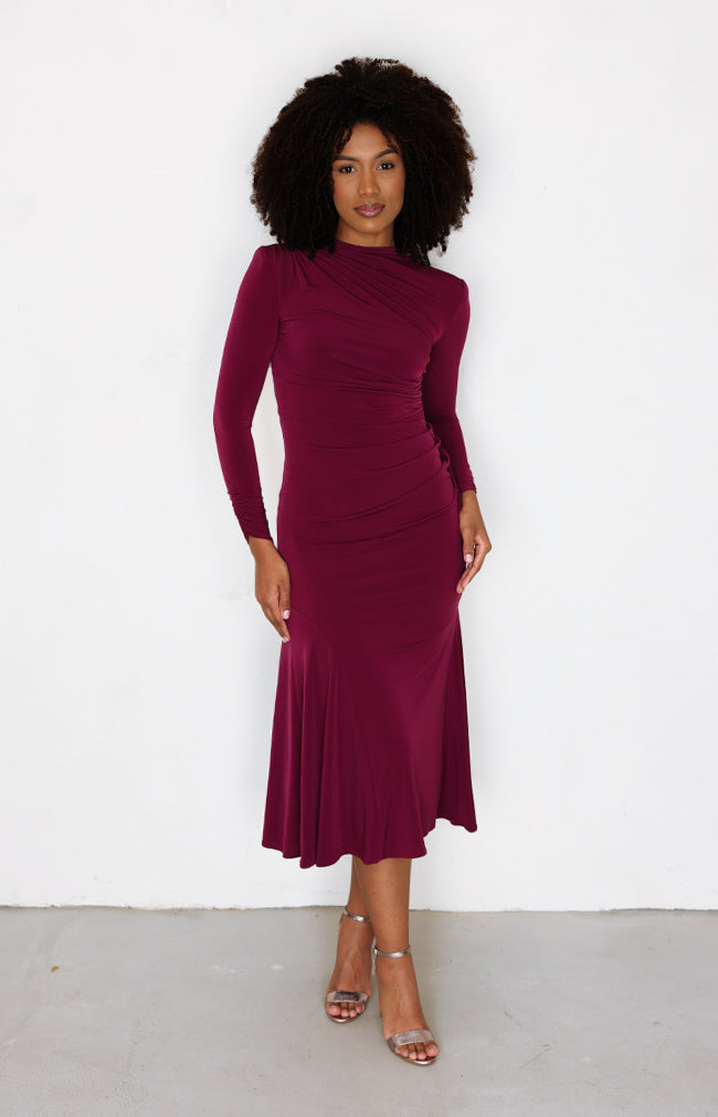 Lucia Midi Dress - Berry