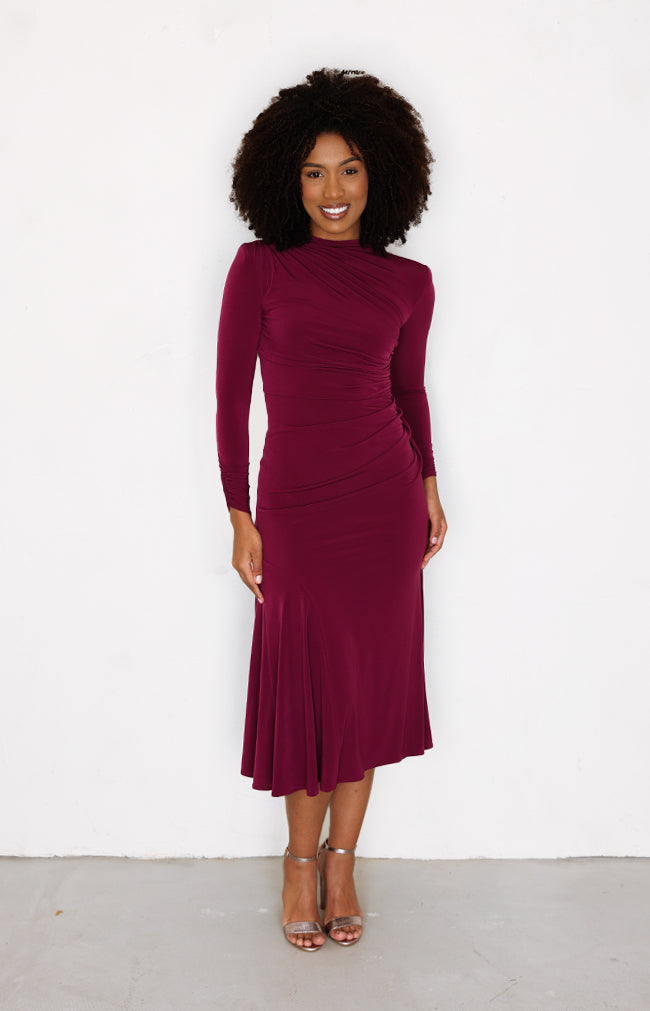 Lucia Midi Dress - Berry