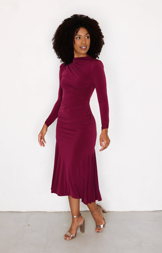 Lucia Midi Dress - Berry