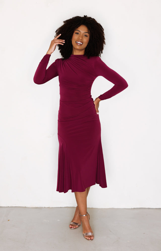 Lucia Midi Dress - Berry