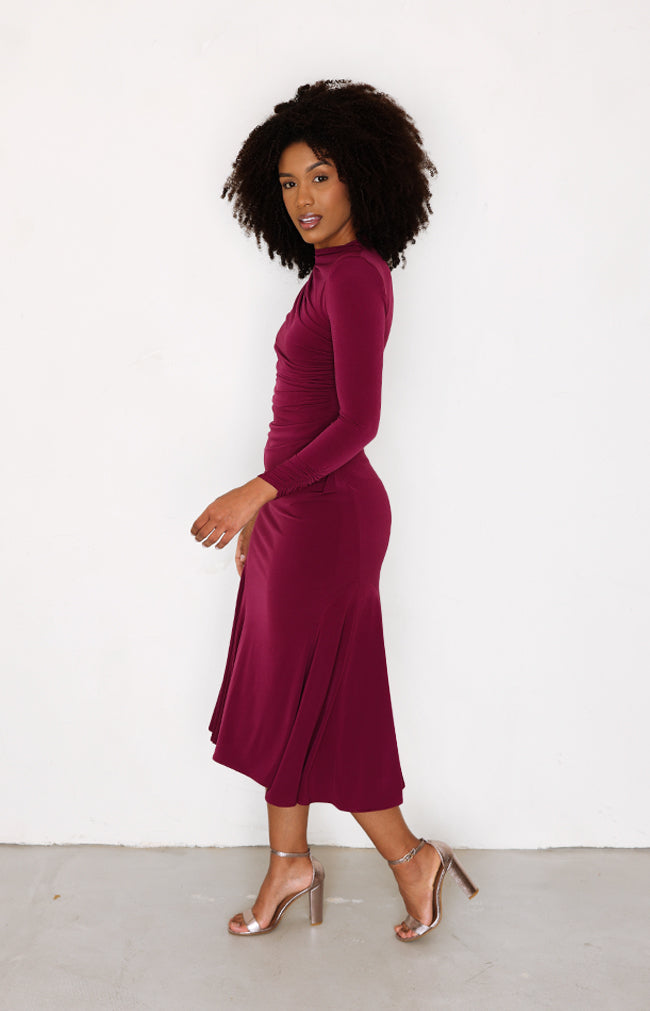 Lucia Midi Dress - Berry