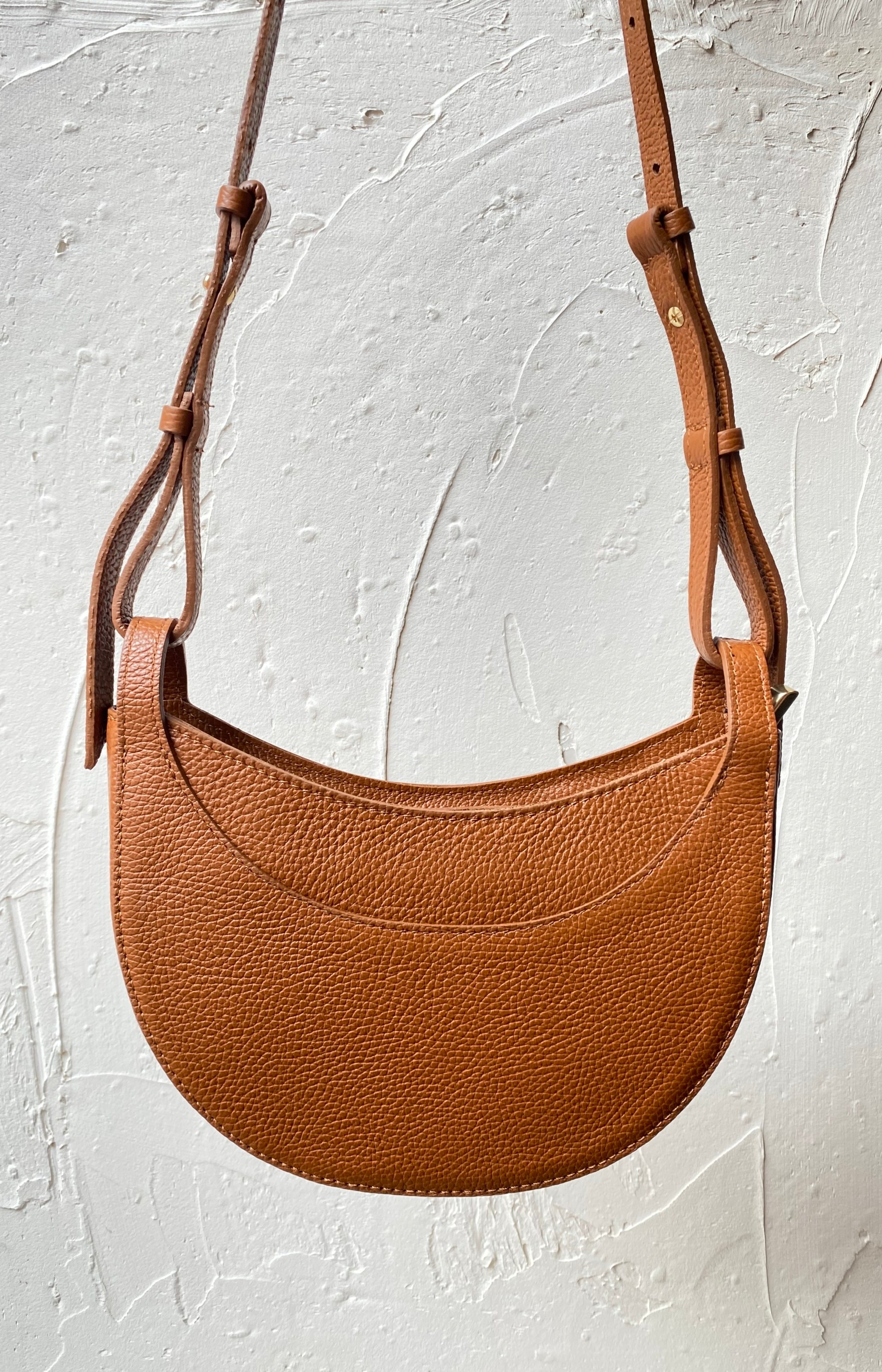 Fiore Shoulder Leather Bag - Rust