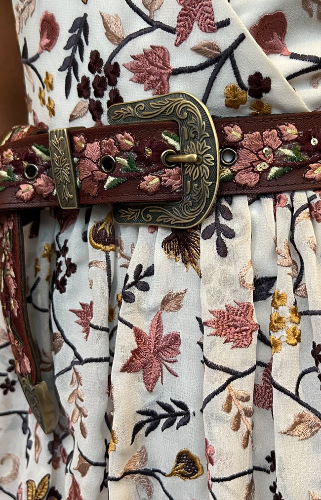 Embroidery Limited Edition Folkster Belt - Marsala