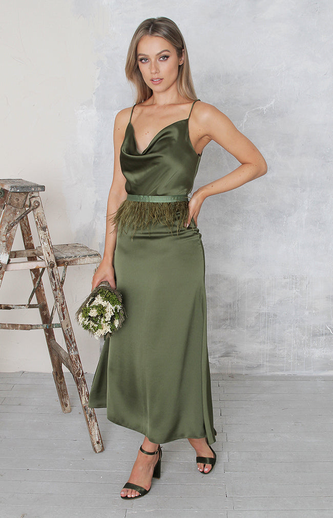 Alena Midi Dress - M1 - Olive