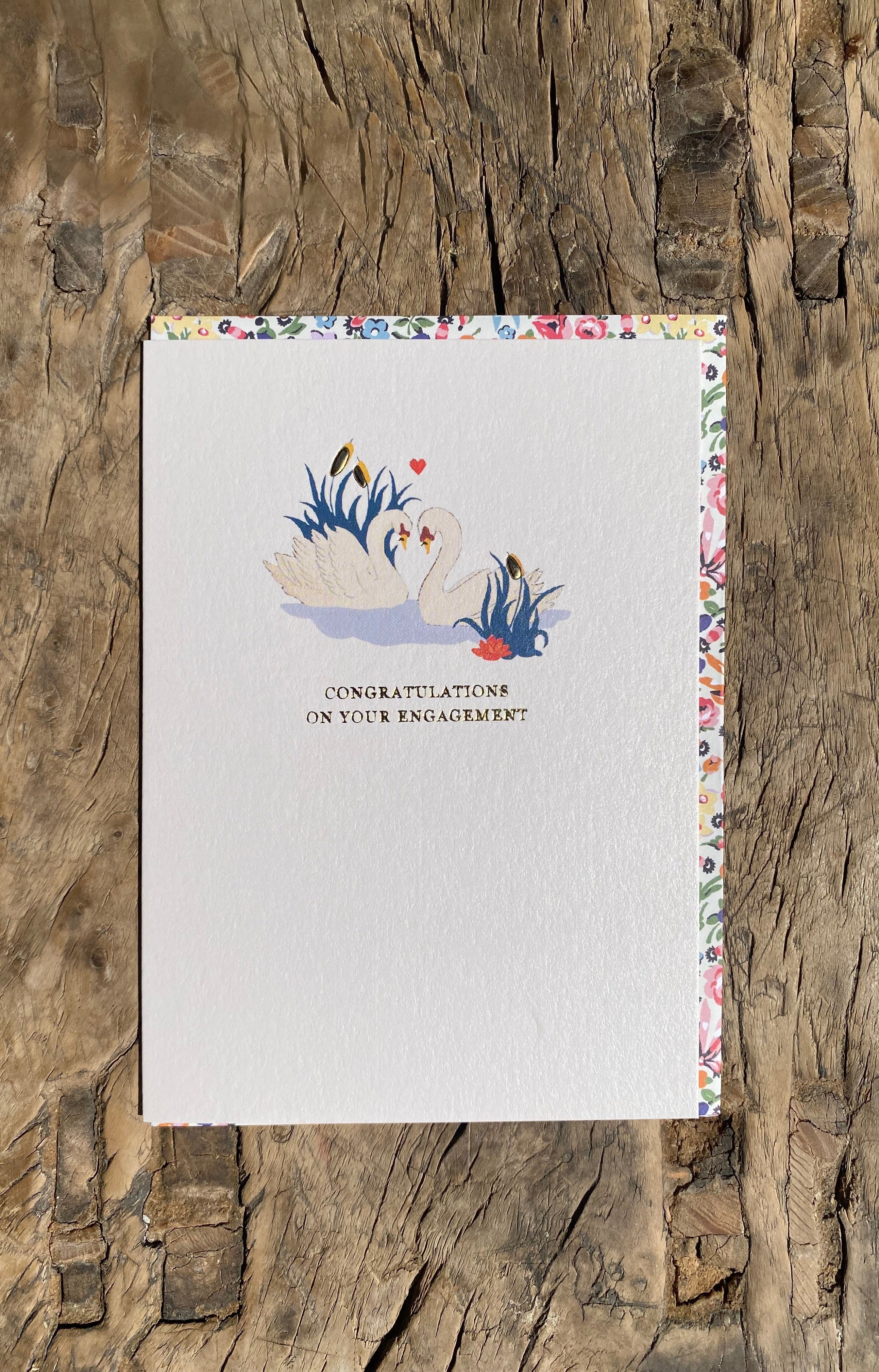 Swans On Your Engagement Card