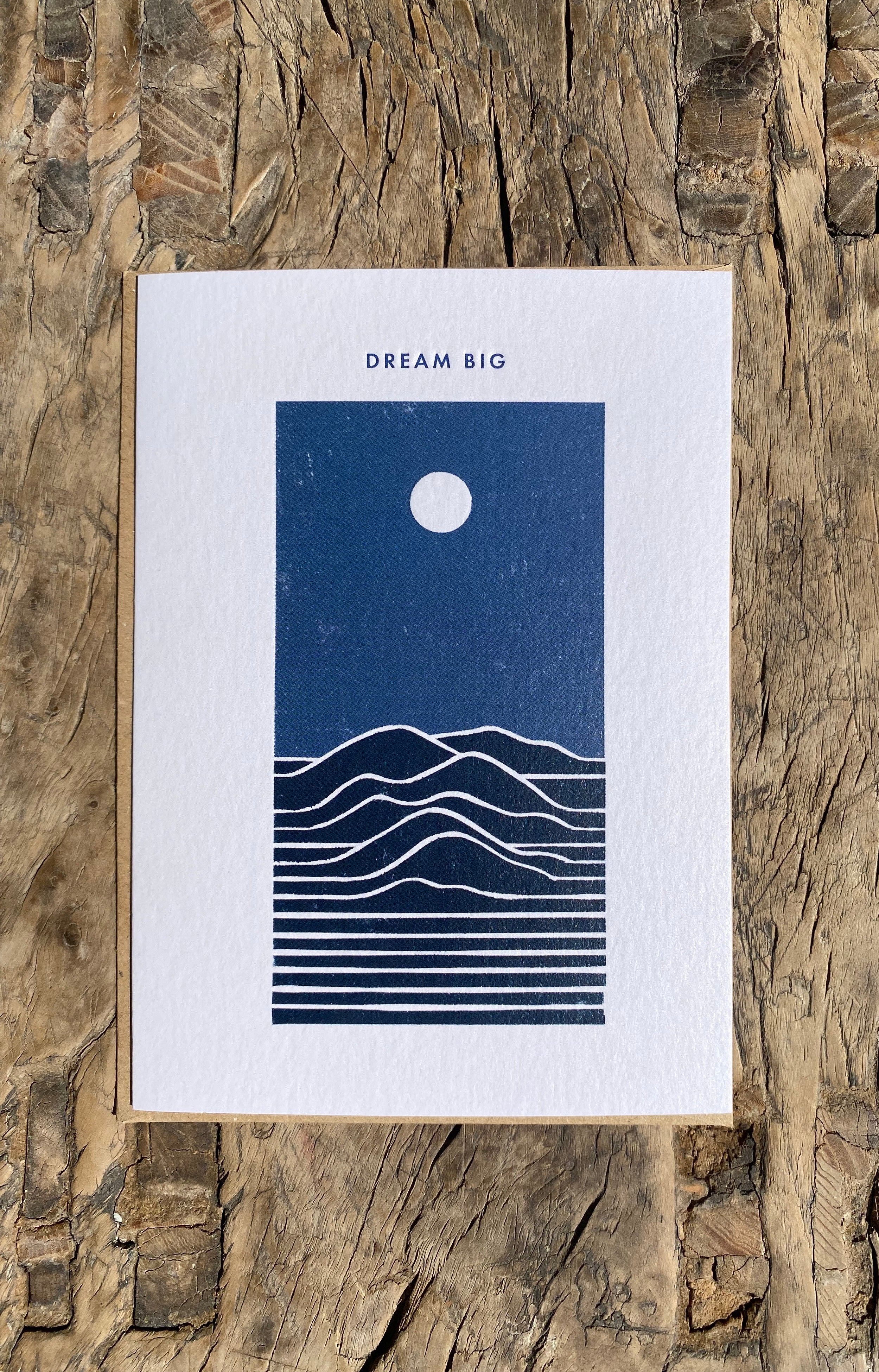 Dream Big Moon Over Mountains Greeting Card