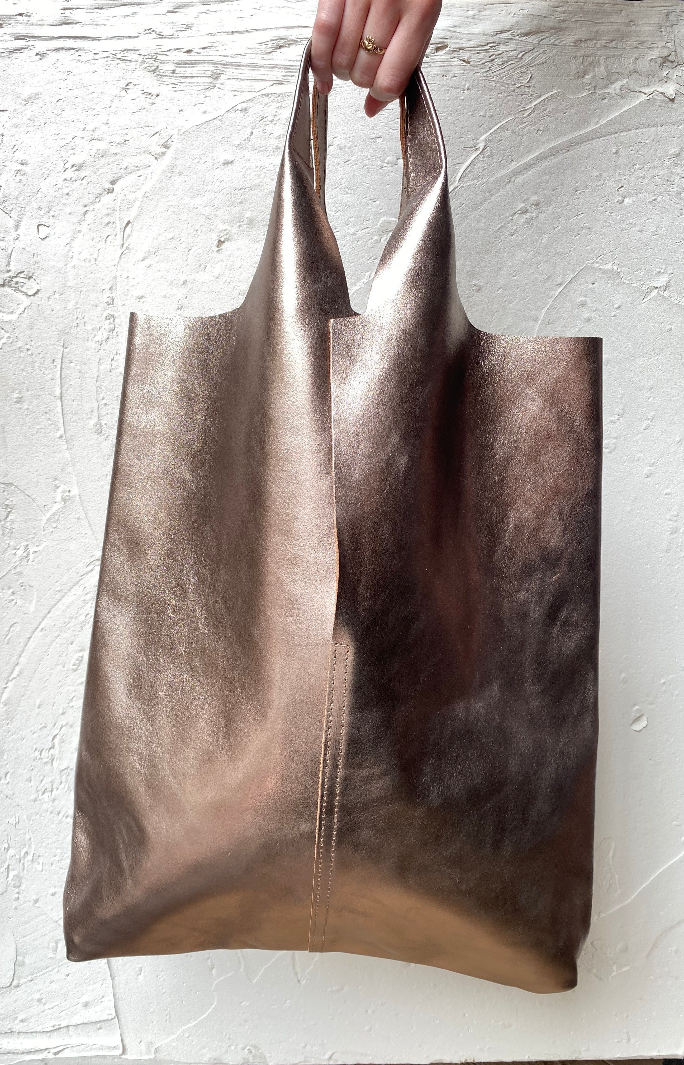 Dania Maxi Leather Bag - Bronze