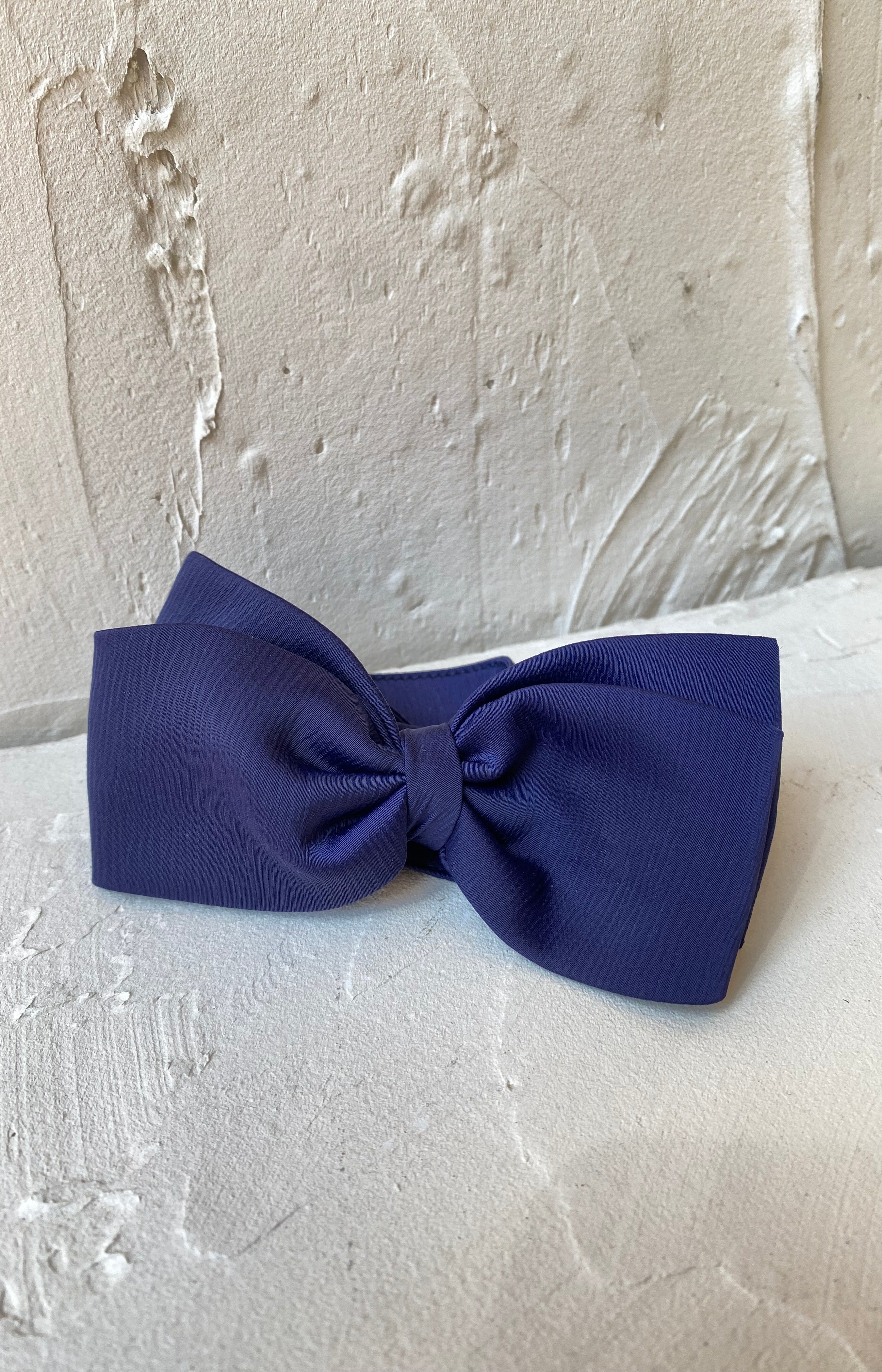Satin Bow Tie and Pocket Square - Midnight