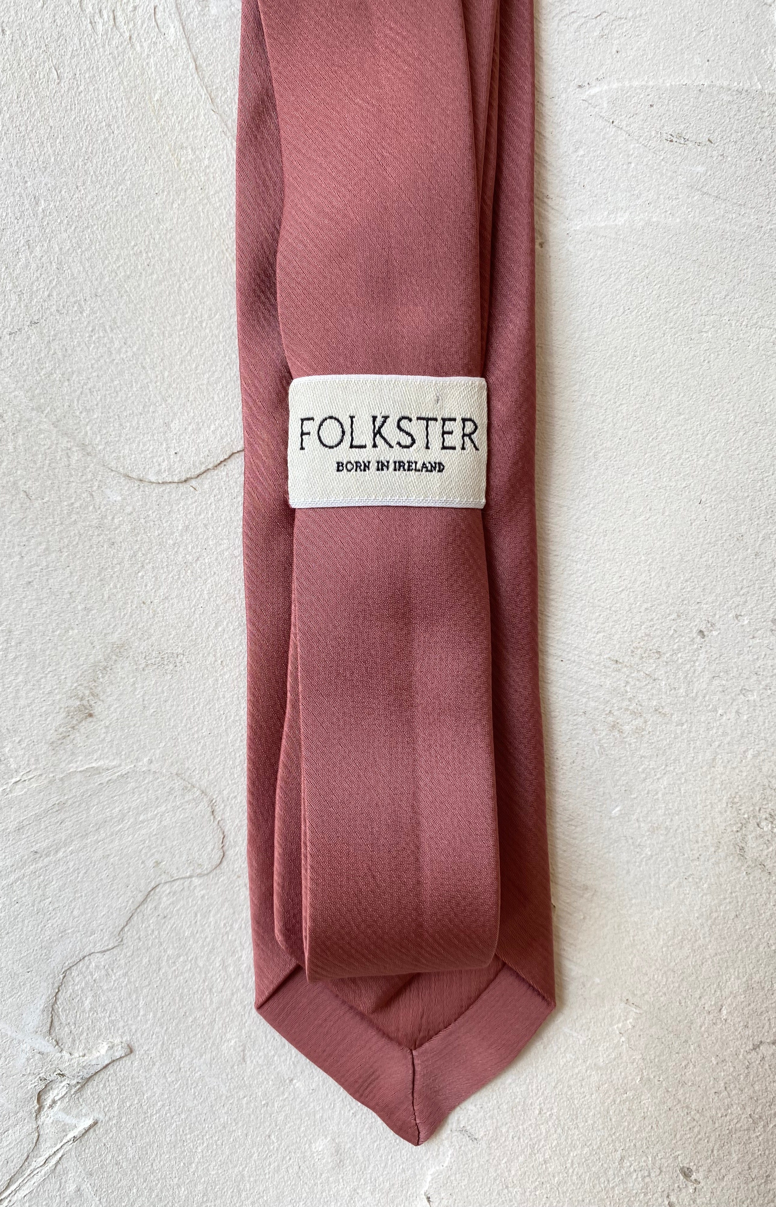 Satin Tie and Pocket Square - Marsala