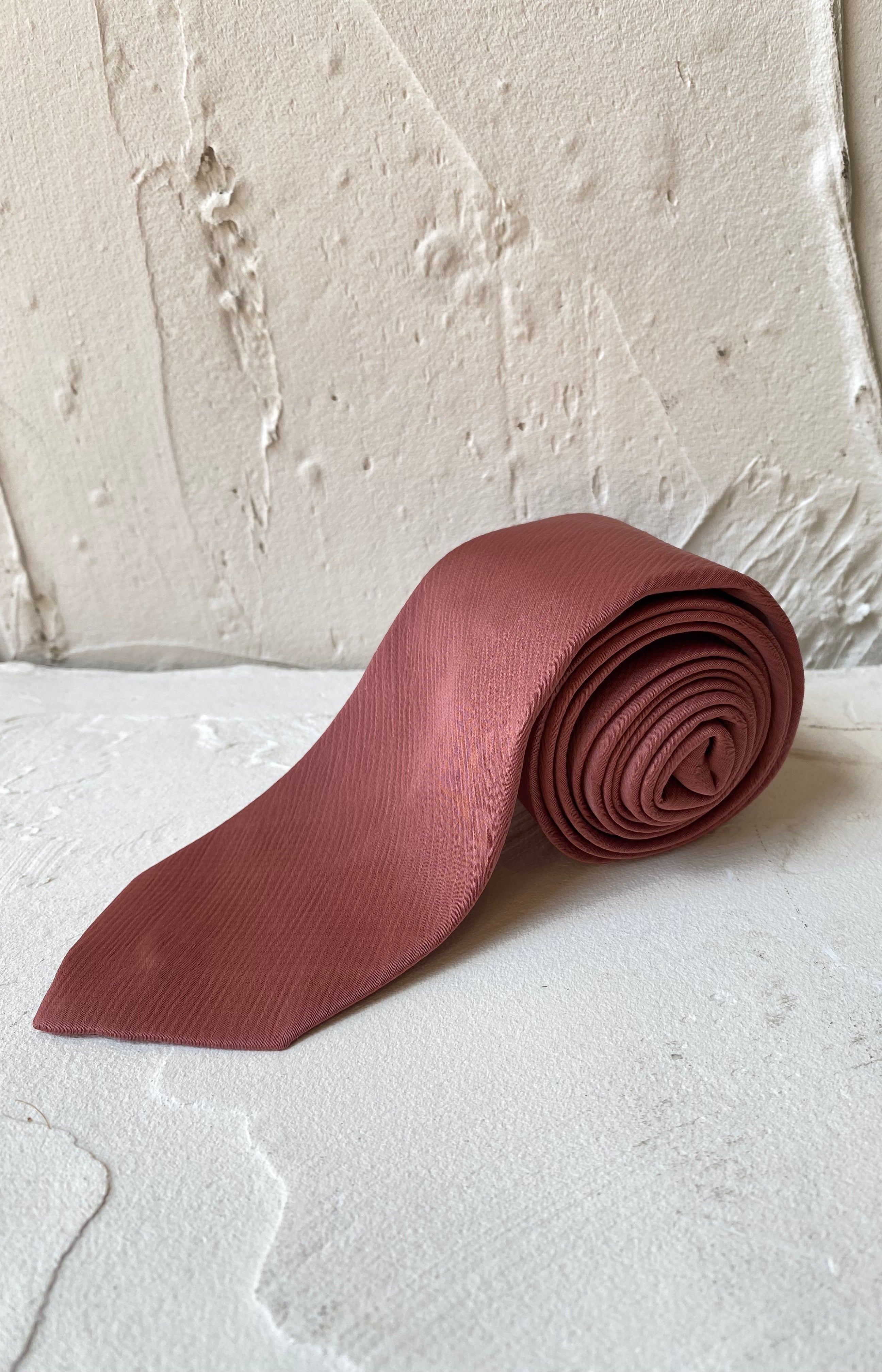 Satin Tie and Pocket Square - Marsala