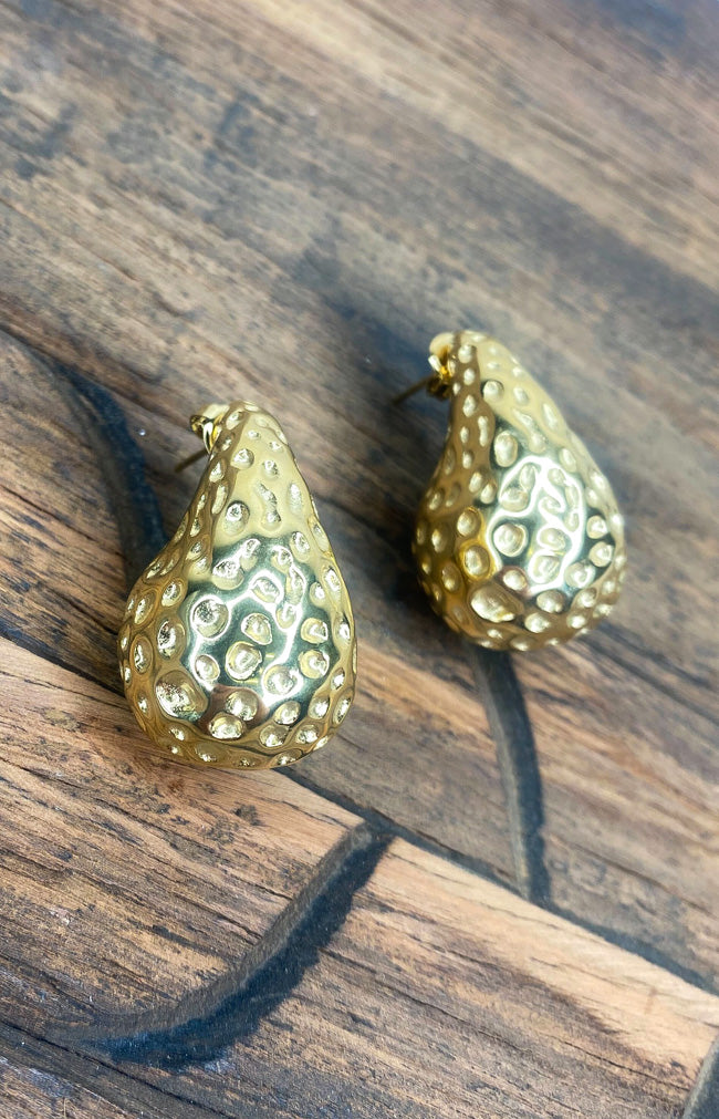 Drop-Shaped Earrings - Gold Plated