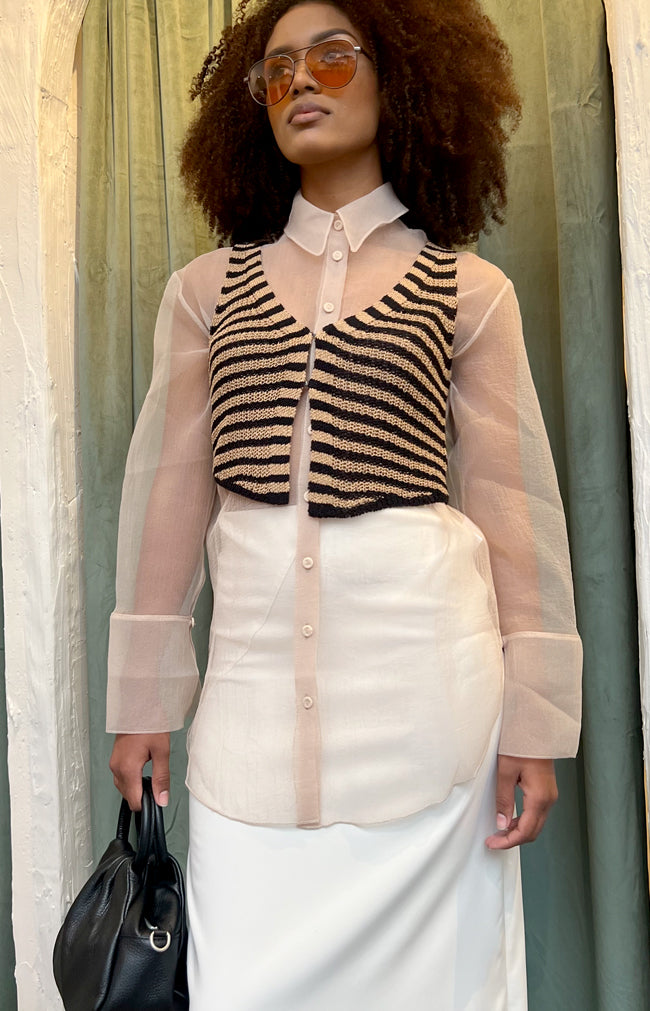 Organza Shirt - Beige