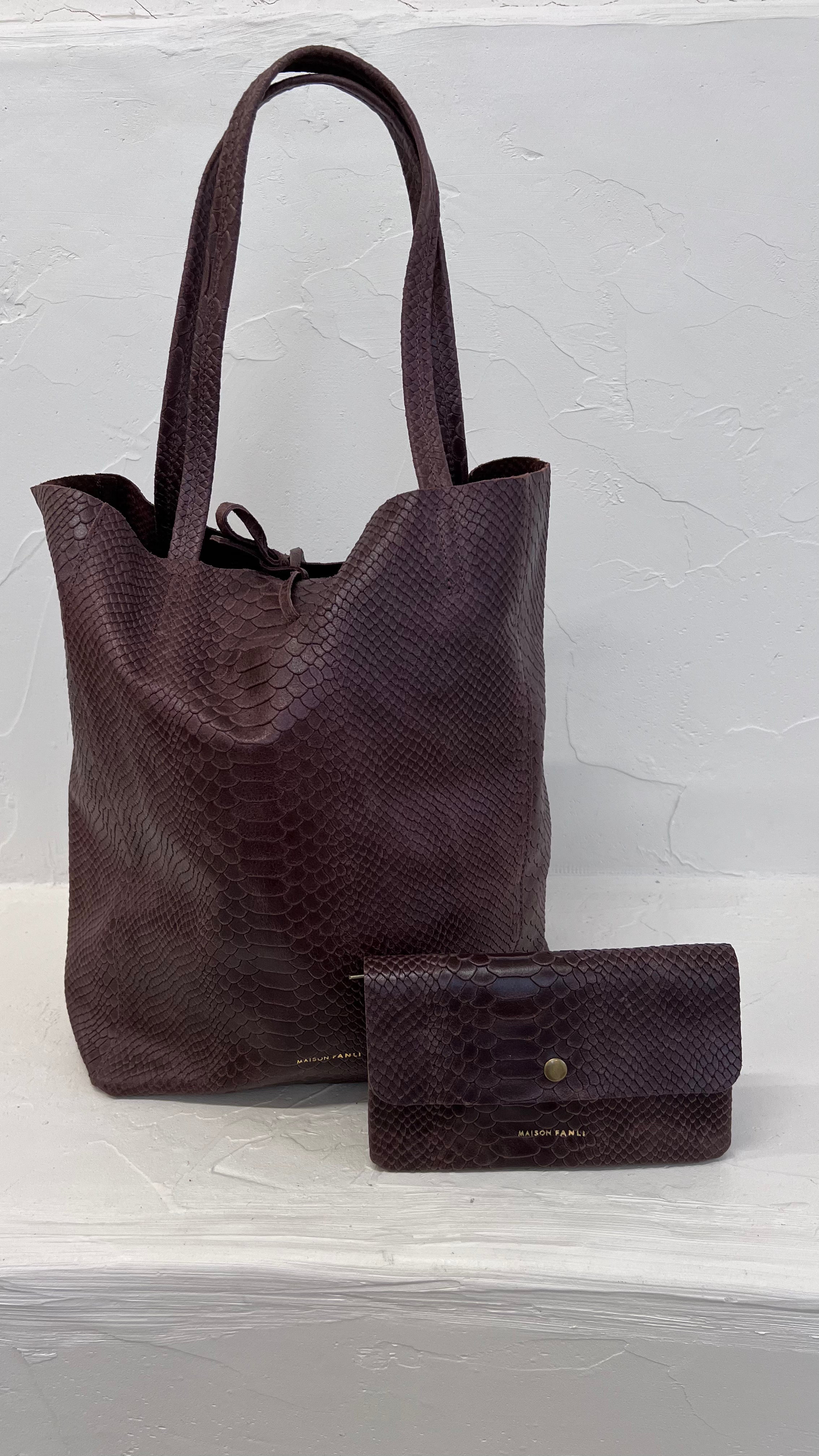 Milo Bag - 100% Cowhide Leather - Brown Python