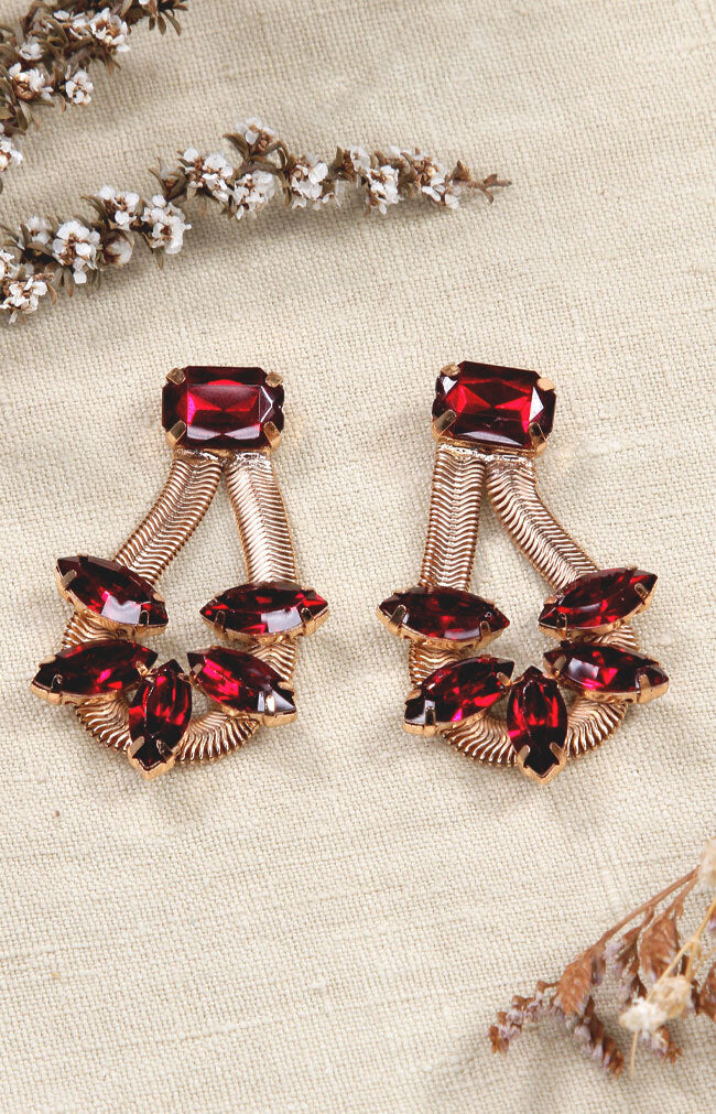 Chandra Earrings - Burgundy