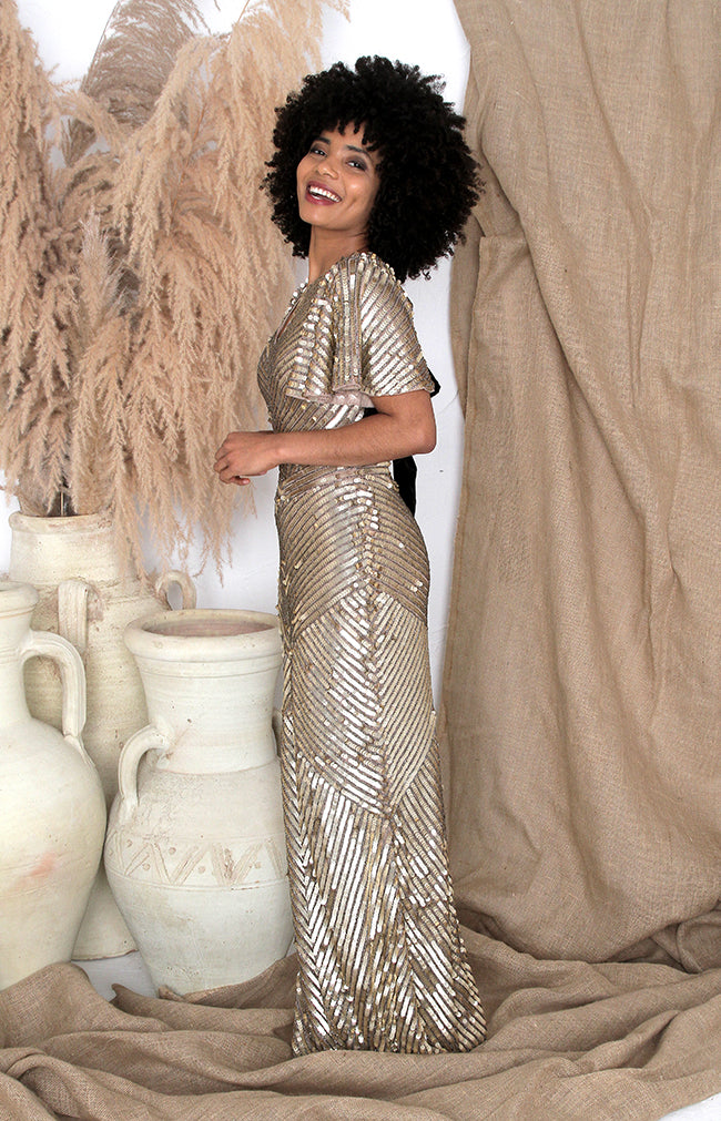 Robyn Gown (Hand Beaded) - Gold