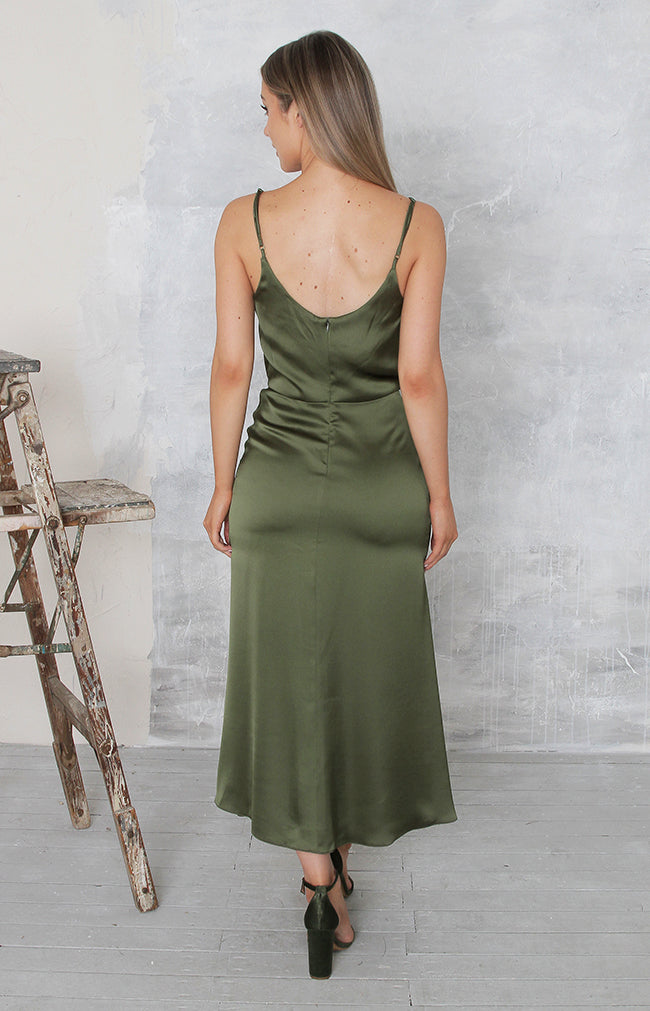 Alena Midi Dress - Olive Green