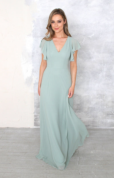 Maye Gown -Sage| Light Green Dress by Folkster