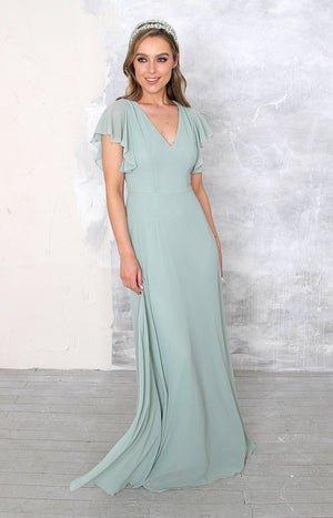 Maye Gown -Sage| Light Green Dress by Folkster