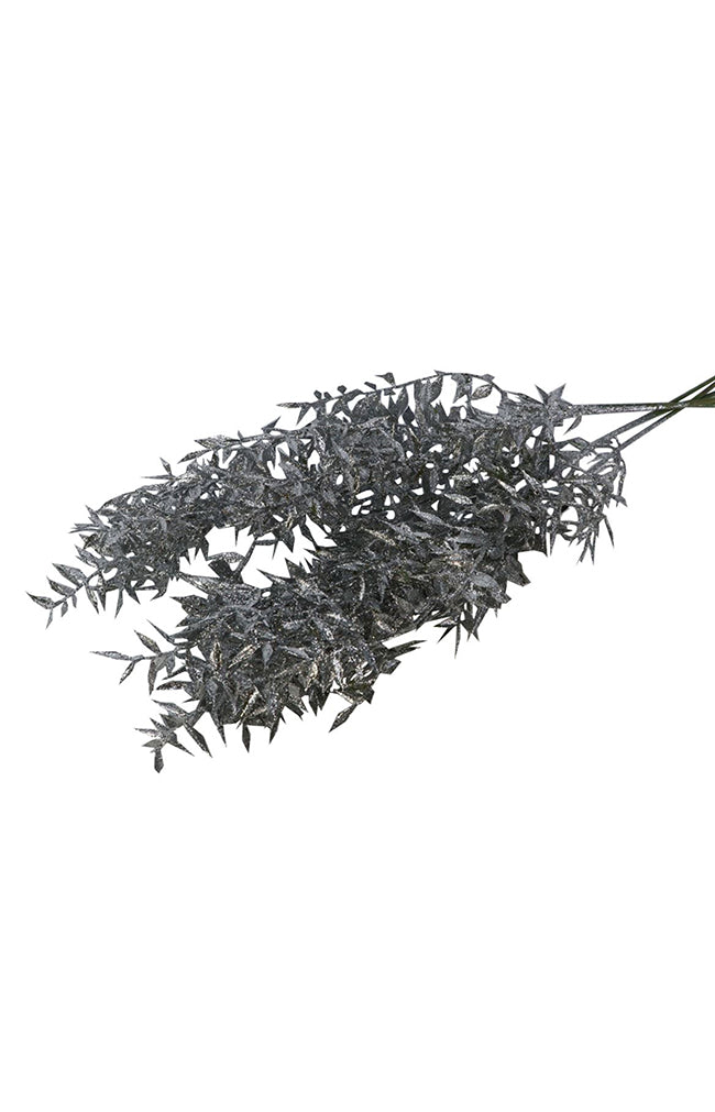 Ruscus Pres. Bunch 5pc Grey Glitter